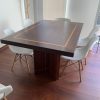 Mesa comedor roble con marquetería