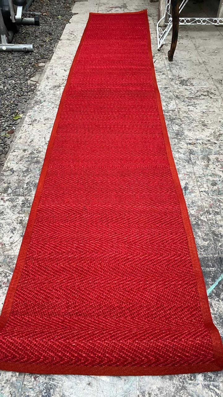 Alfombra Pasillo Roja Fibra Natural