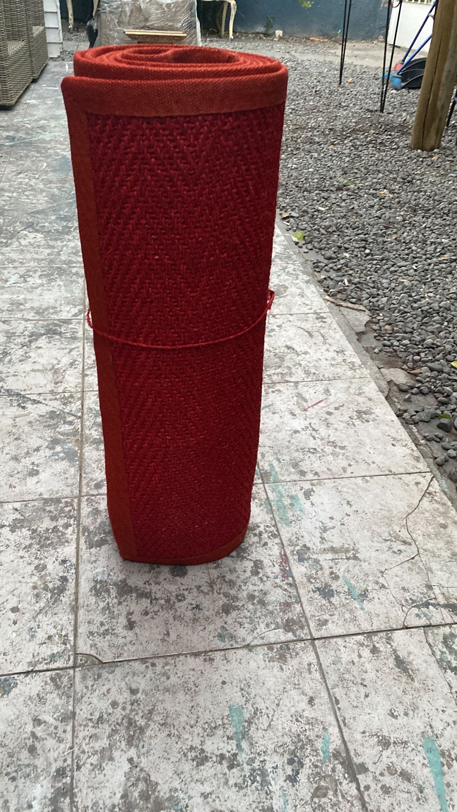 Alfombra Pasillo Roja Fibra Natural