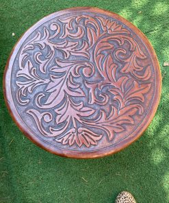 Mesa Madera y Cuero con 3 Pisos o Mesitas