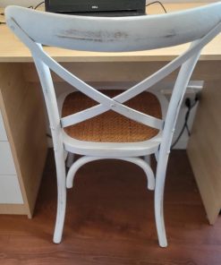 Silla Crossback Rattan Blanco