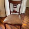 Conjunto 6 Sillas Madera con Marquetería y Cuero