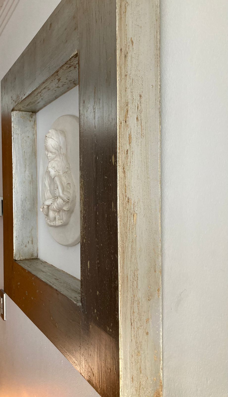 Cuadro Virgen Marco Plateado