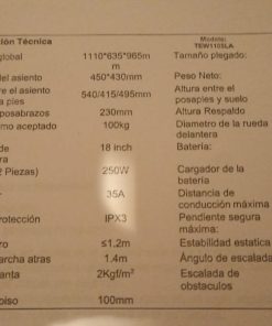 Silla de Ruedas Eléctrica Modelo TWE 002C