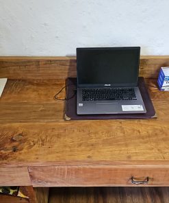 Escritorio de Raulí Rústico y Base de Fierro