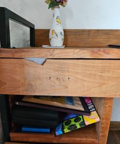 Escritorio de Raulí Rústico y Base de Fierro