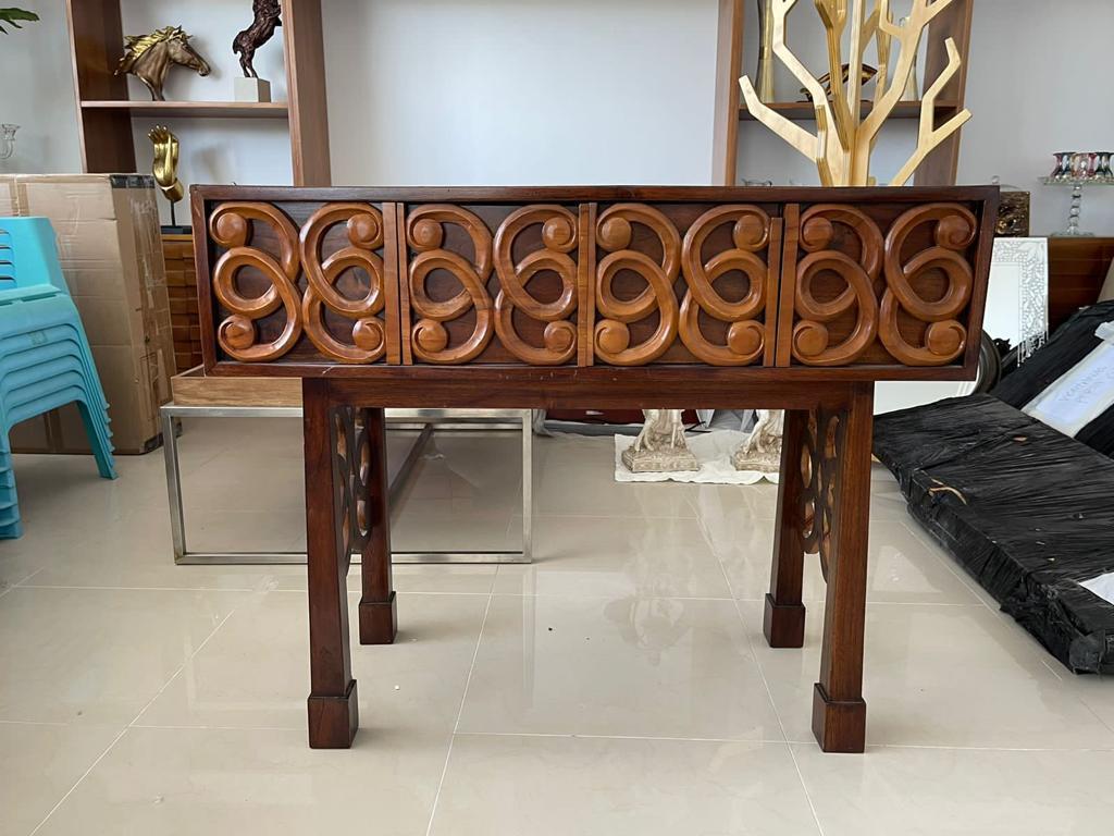 Arrimo de madera de rosas con espejo - Imagen 3