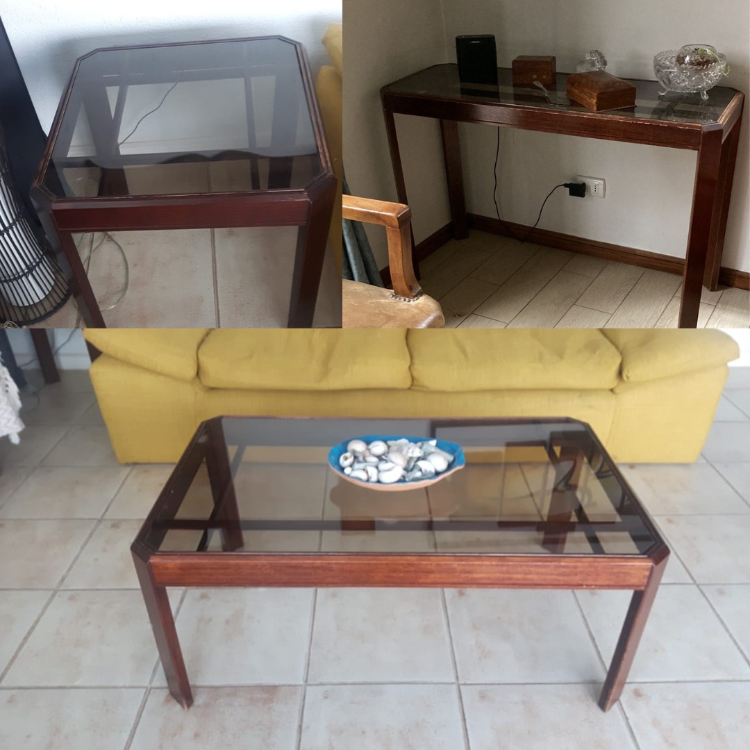 Conjunto mesa arrimo, de centro y lateral