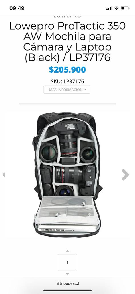Mochila para cámara y laptop Lowepro ProTactic 350 AW - Imagen 3