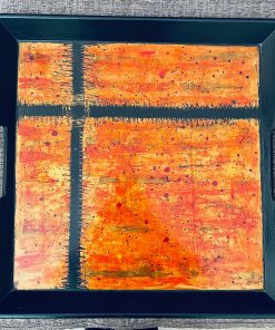 Bandeja de madera, pintada a mano