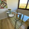Mesa vidrio templado y base cromada