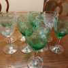 9 copas de cristal tallado