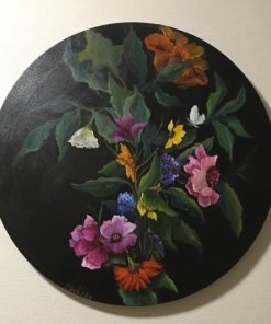 Cuadro circular pintura al óleo