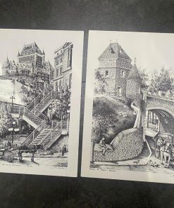 Par de láminas impresas Quebec blanco y negro