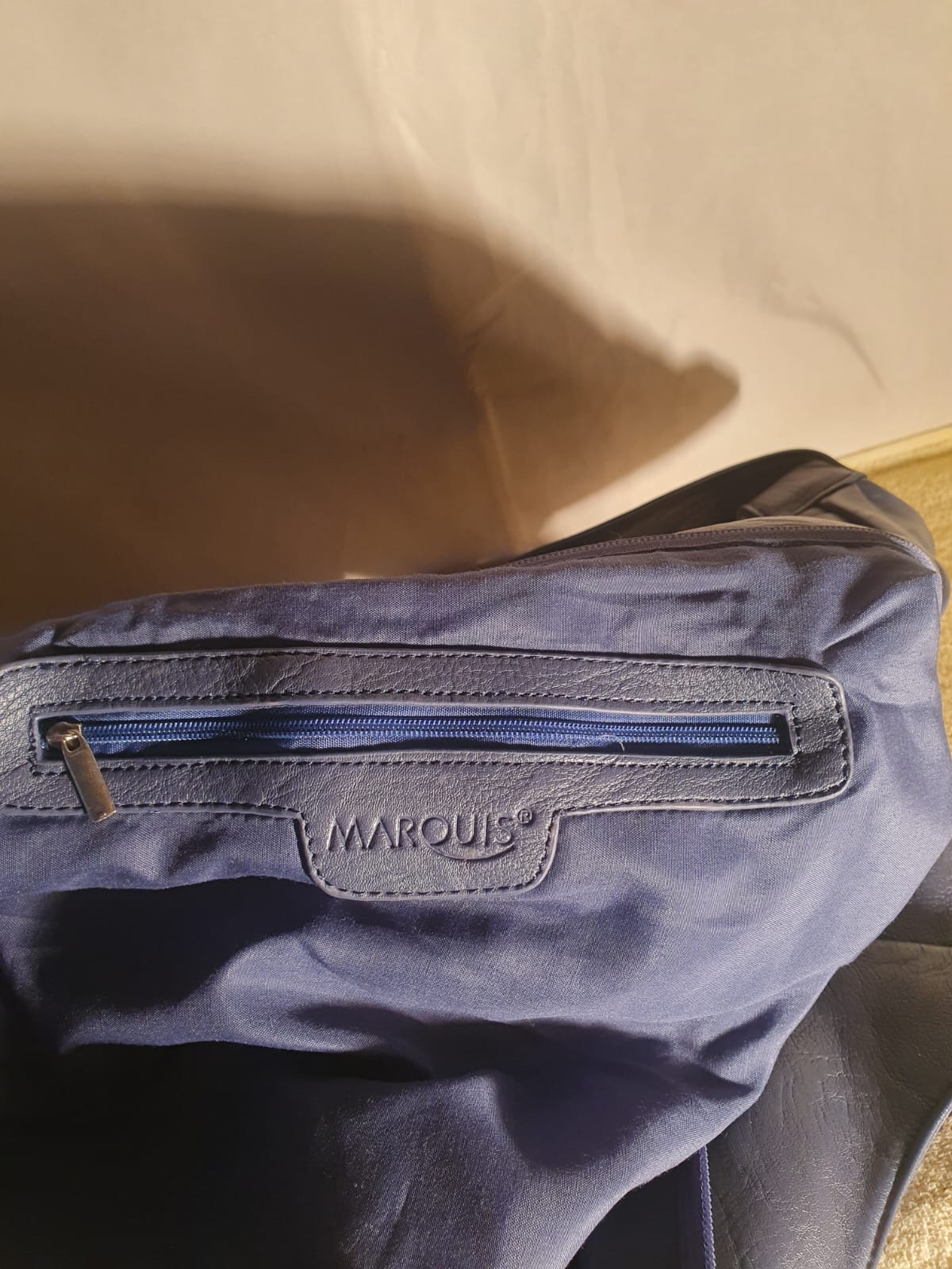 Cartera Marquis cuero legítimo color azul - Imagen 6