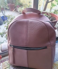 Mochila cuerina rosa