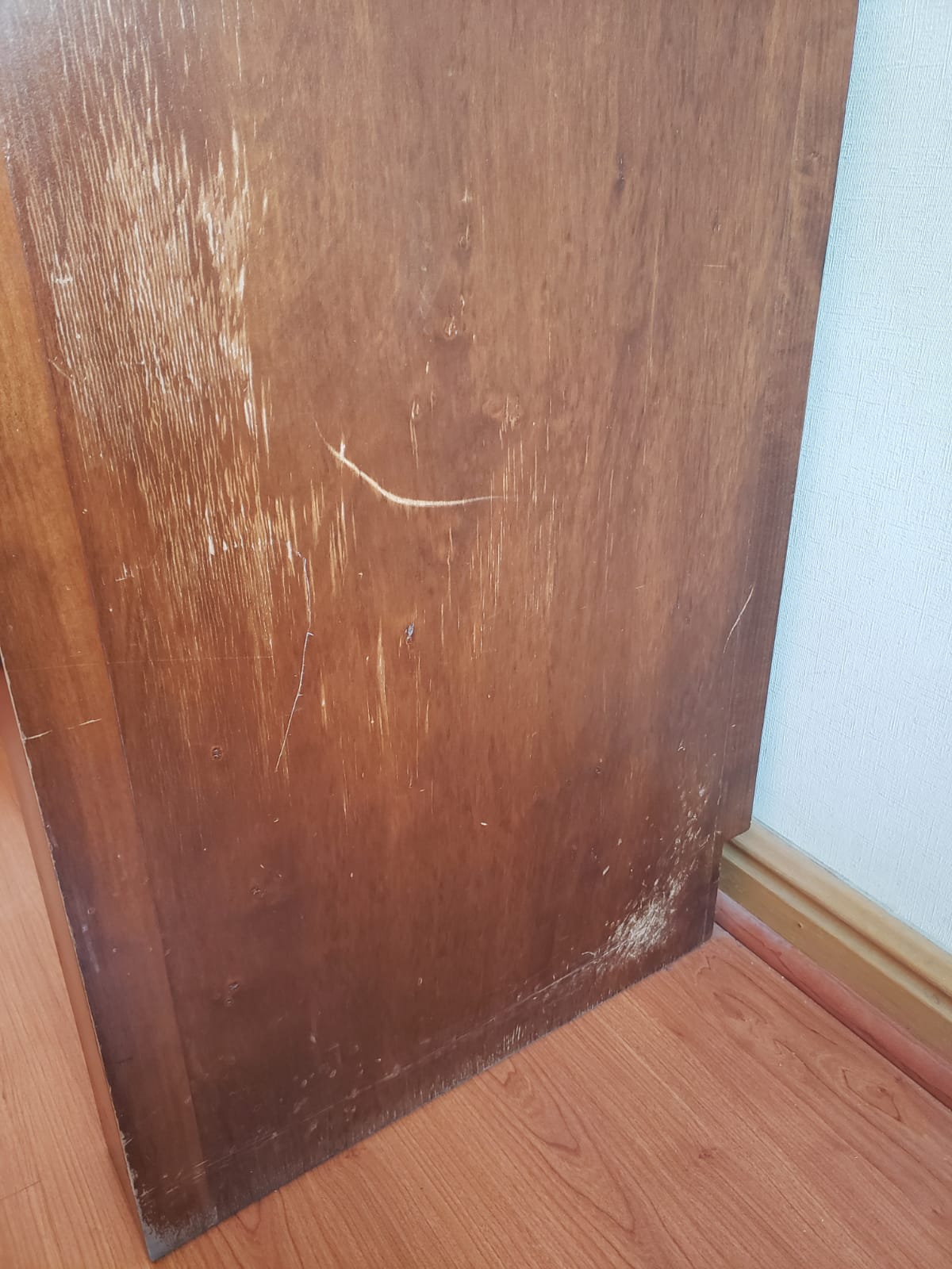 Escritorio enchape madera y cubierta de vidrio - Imagen 3