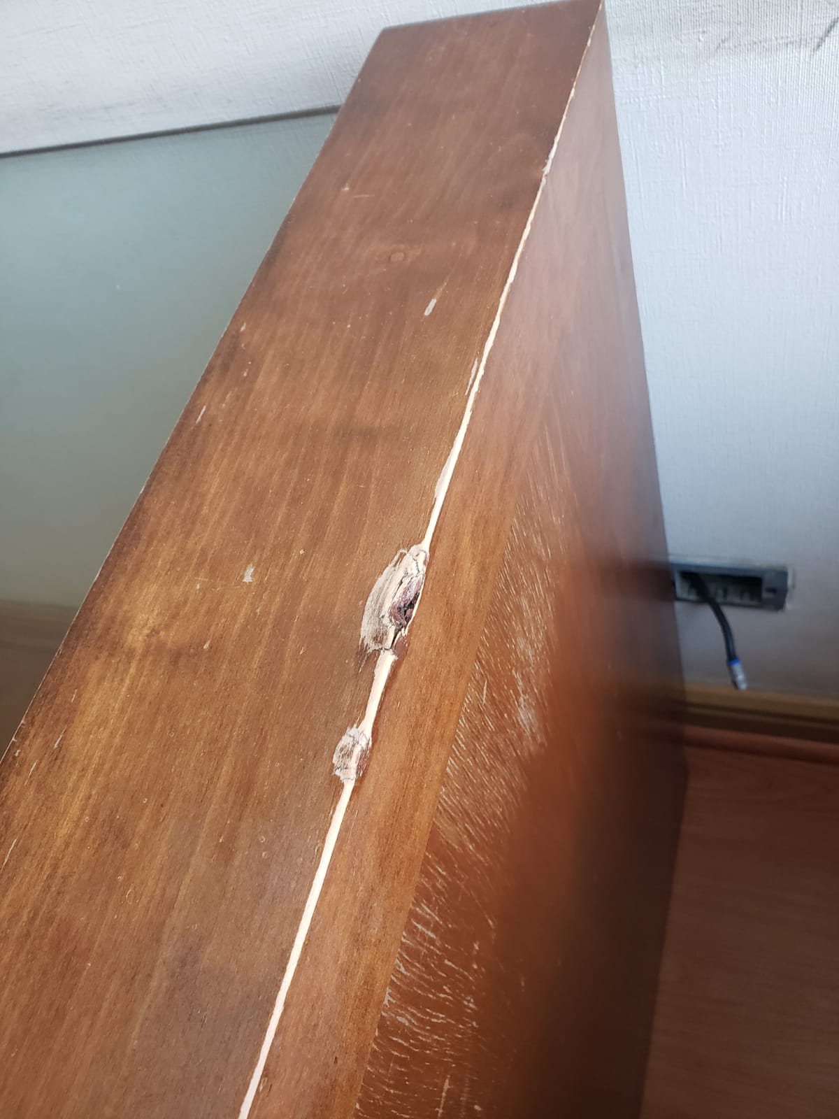 Escritorio enchape madera y cubierta de vidrio - Imagen 4