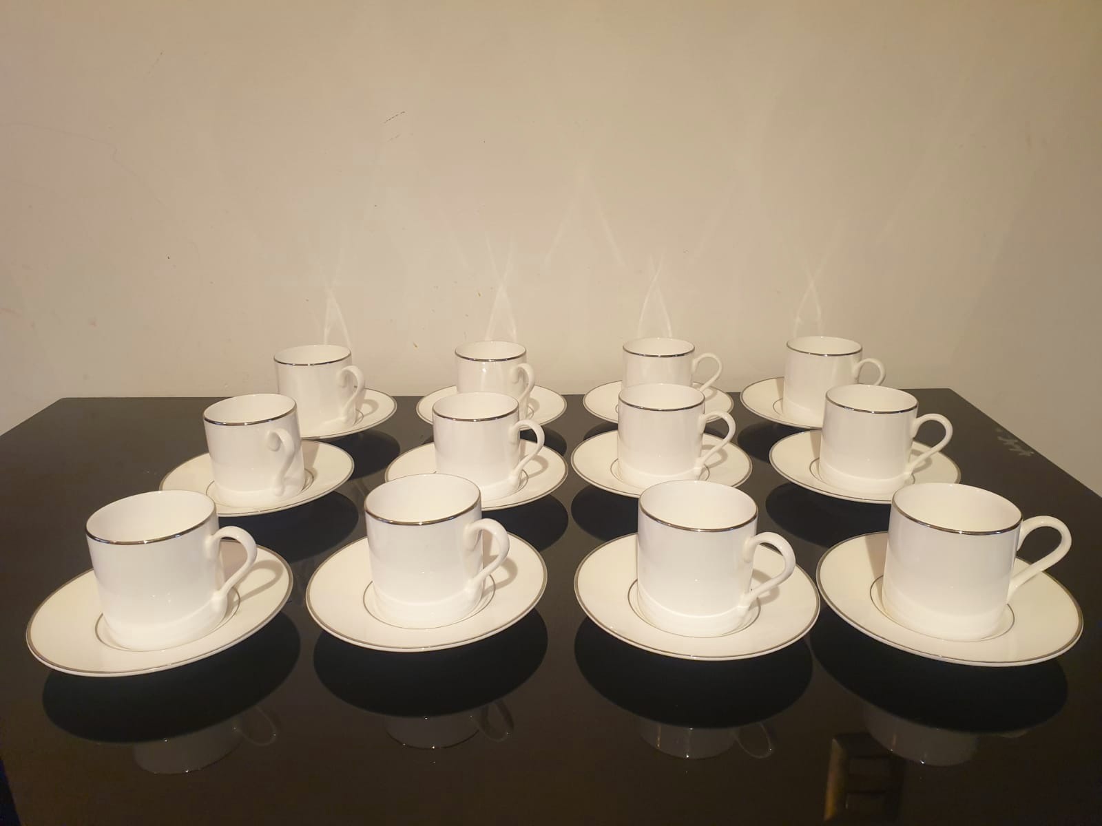 Juego de 12 tazas con plato Loza Murillo