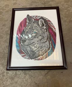 Cuadro lobo enmarcado