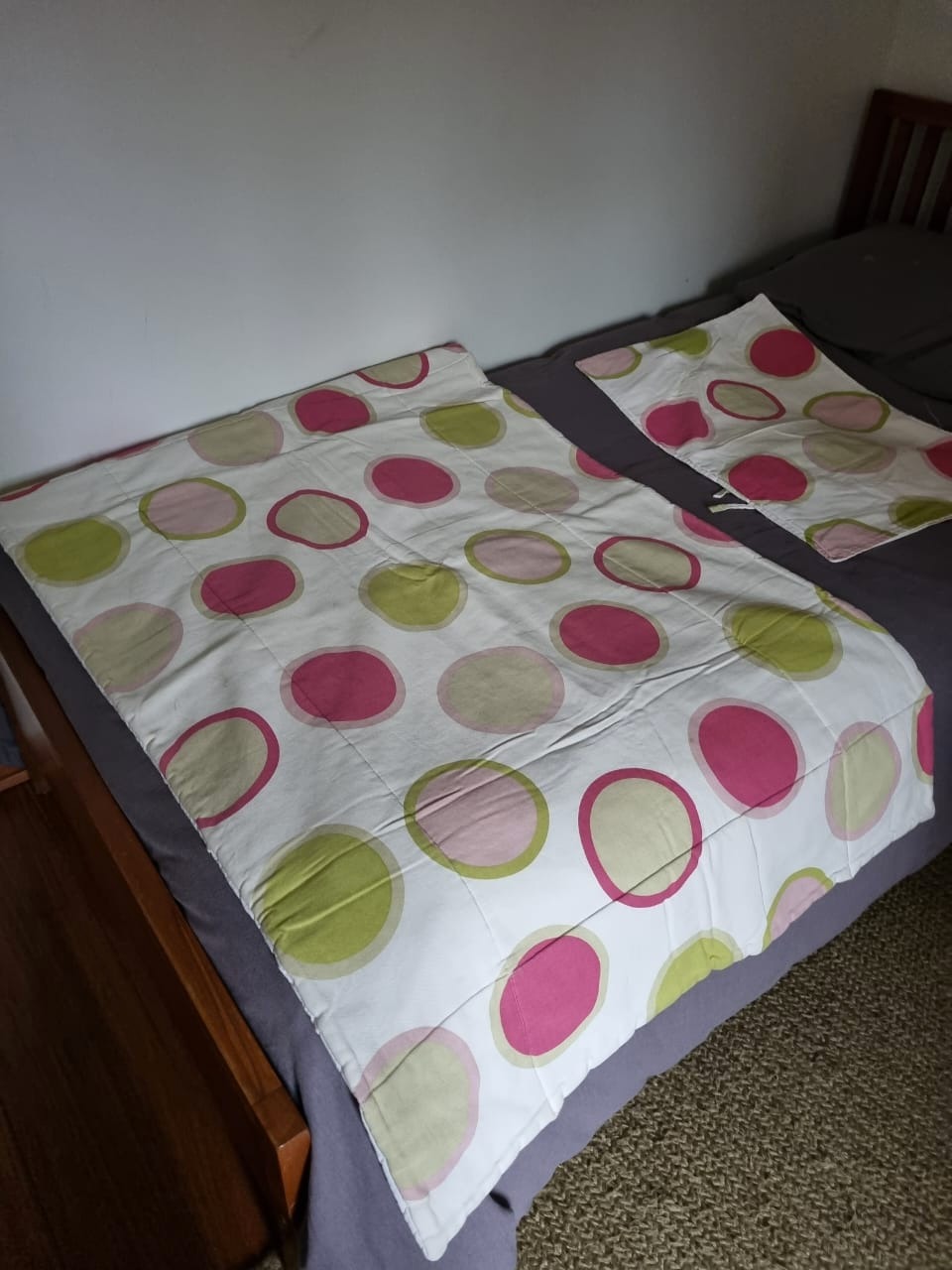 Piecera forrada y funda cojín
