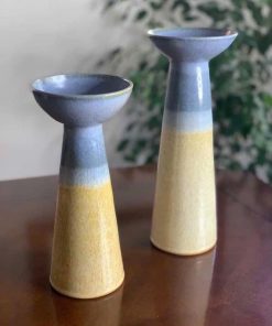 Set de candelabros en cerámica gres