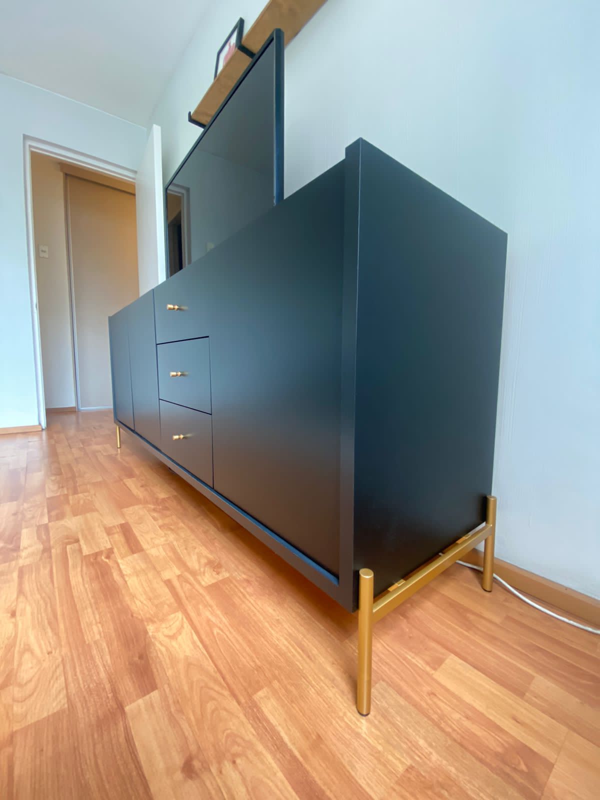 Mueble buffet negro MDF - Imagen 3