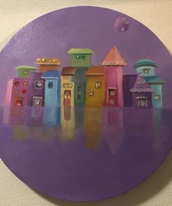 Cuadro circular pintura al óleo