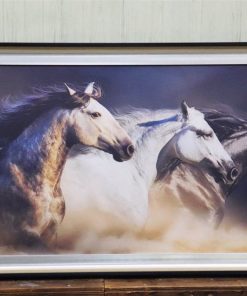 Cuadro caballos tela impresa 100% algodón