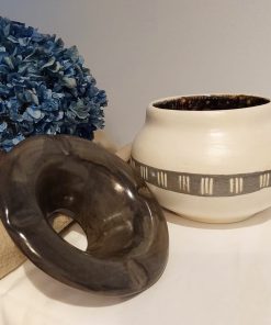 Cenicero de cerámica con tapa