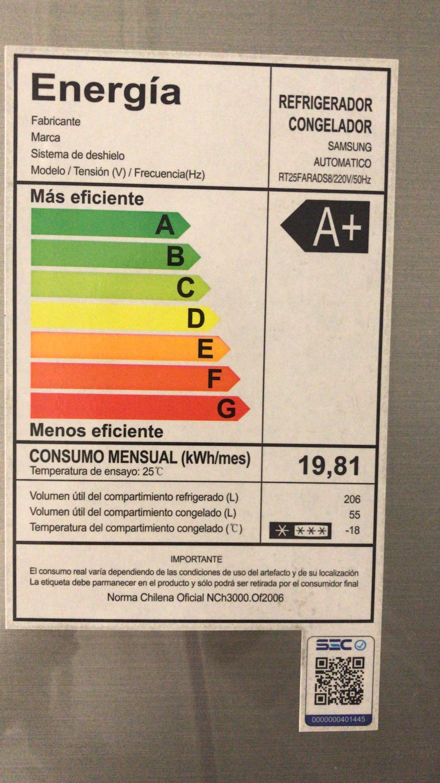 Refrigerador Samsung Digital inverter 255 Lt - Imagen 3