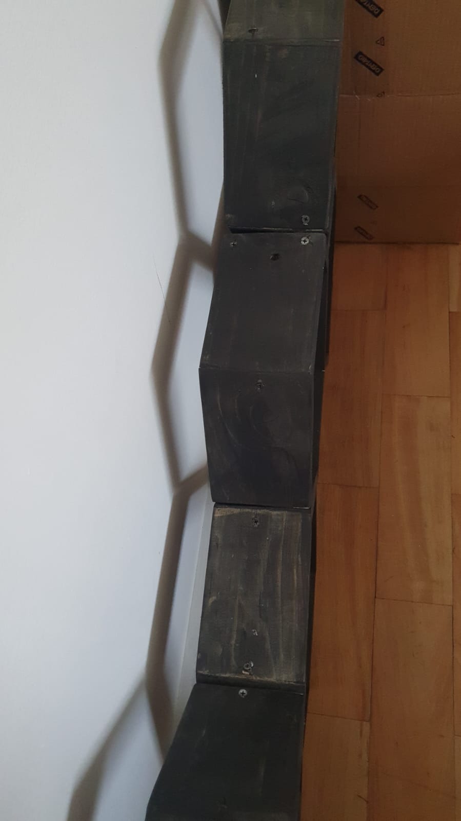 Repisa negra madera 5 módulos - Imagen 4