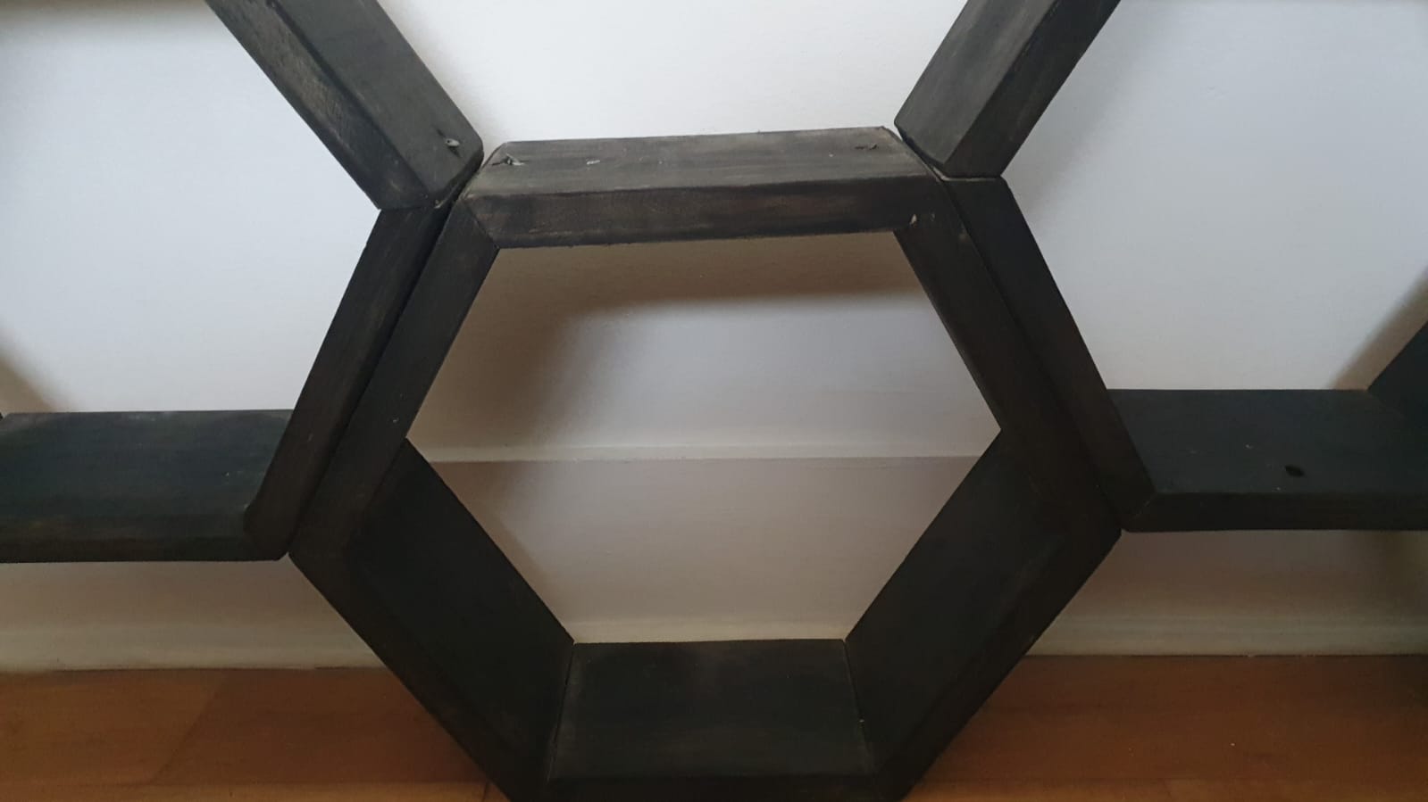 Repisa negra madera 5 módulos - Imagen 3