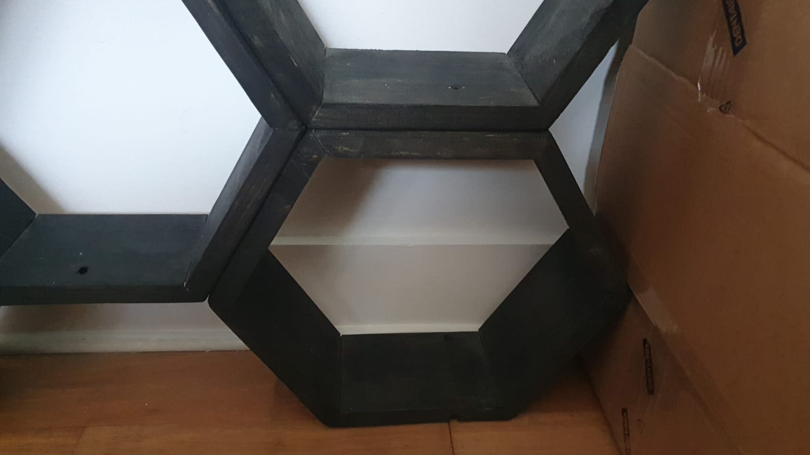 Repisa negra madera 5 módulos - Imagen 2