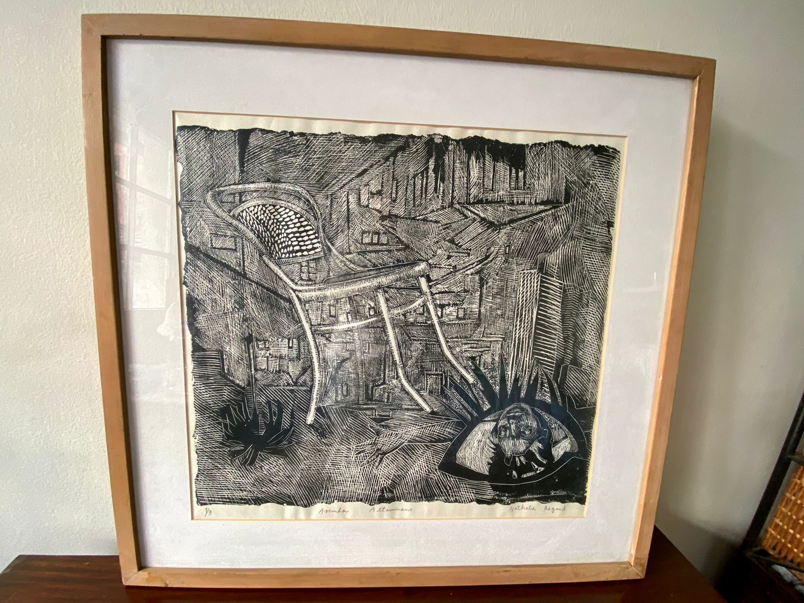 Grabado enmarcado Nathalie Regard numerado 1/3