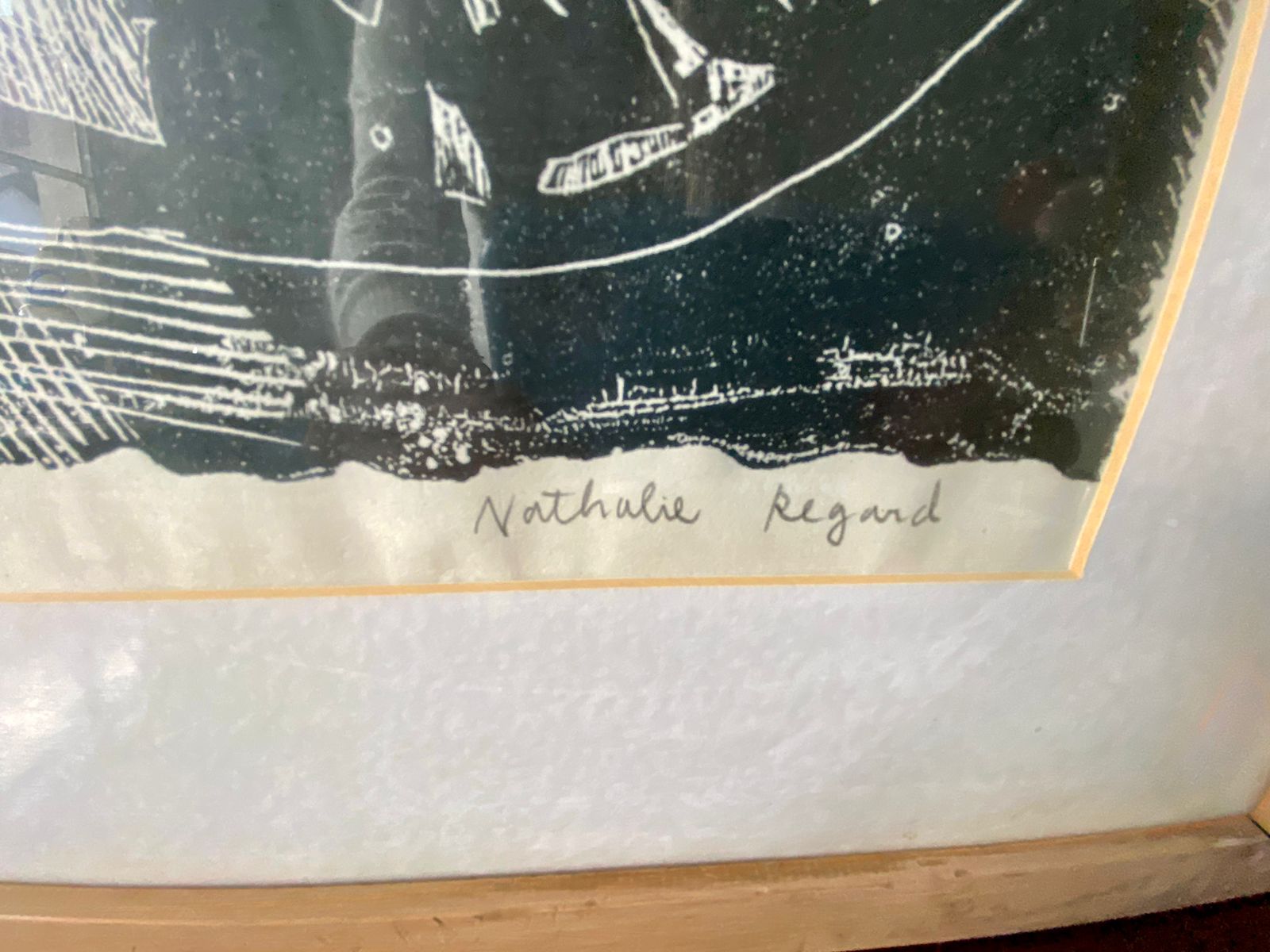 Grabado enmarcado Nathalie Regard numerado 1/3 - Imagen 3