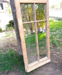 Espejo de ventana antigua de roble