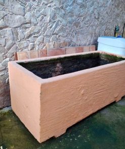 Maceteros de cemento color damasco