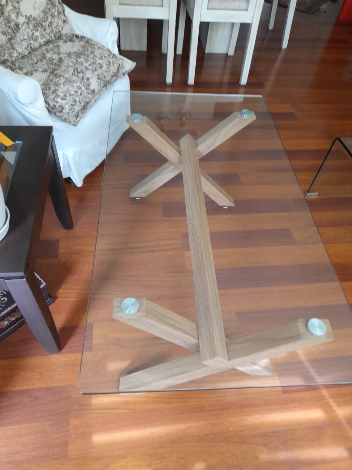 Mesa de centro base simil madera - Imagen 3