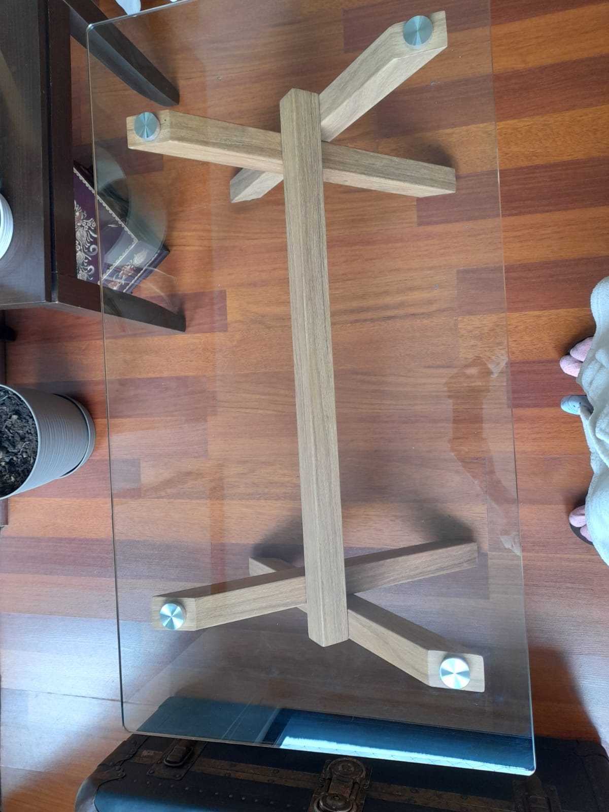 Mesa de centro base simil madera - Imagen 2