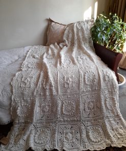 Manta blanco invierno 100% Algodón