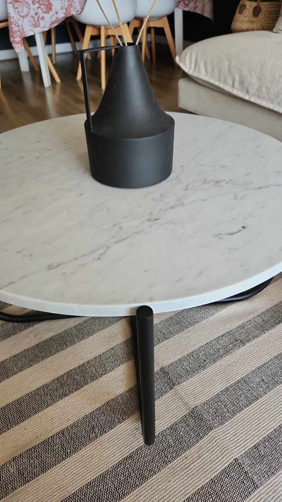 Mesa de centro de mármol y fierro - Imagen 3