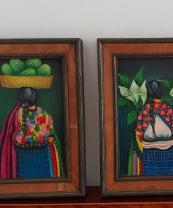 Par cuadros originales de Guatemala enmarcados