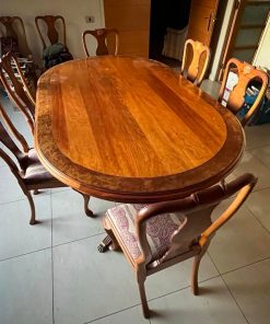 Juego de comedor fino patas bronce