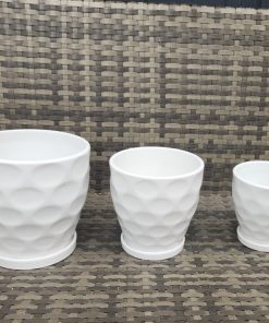 Maceteros cerámica blancos con plato