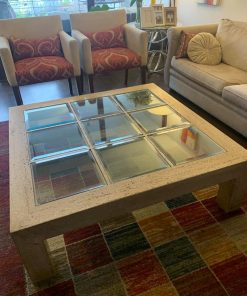 Mesa de centro mármol y vidrio