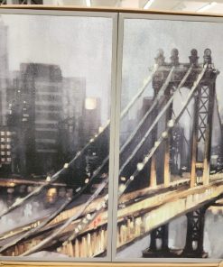 Diptico cuadros puente ciudad