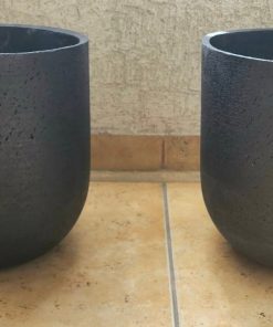 Macetas cemeto pintadas negro
