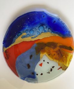 Plato de vidrio pintado po Valdés