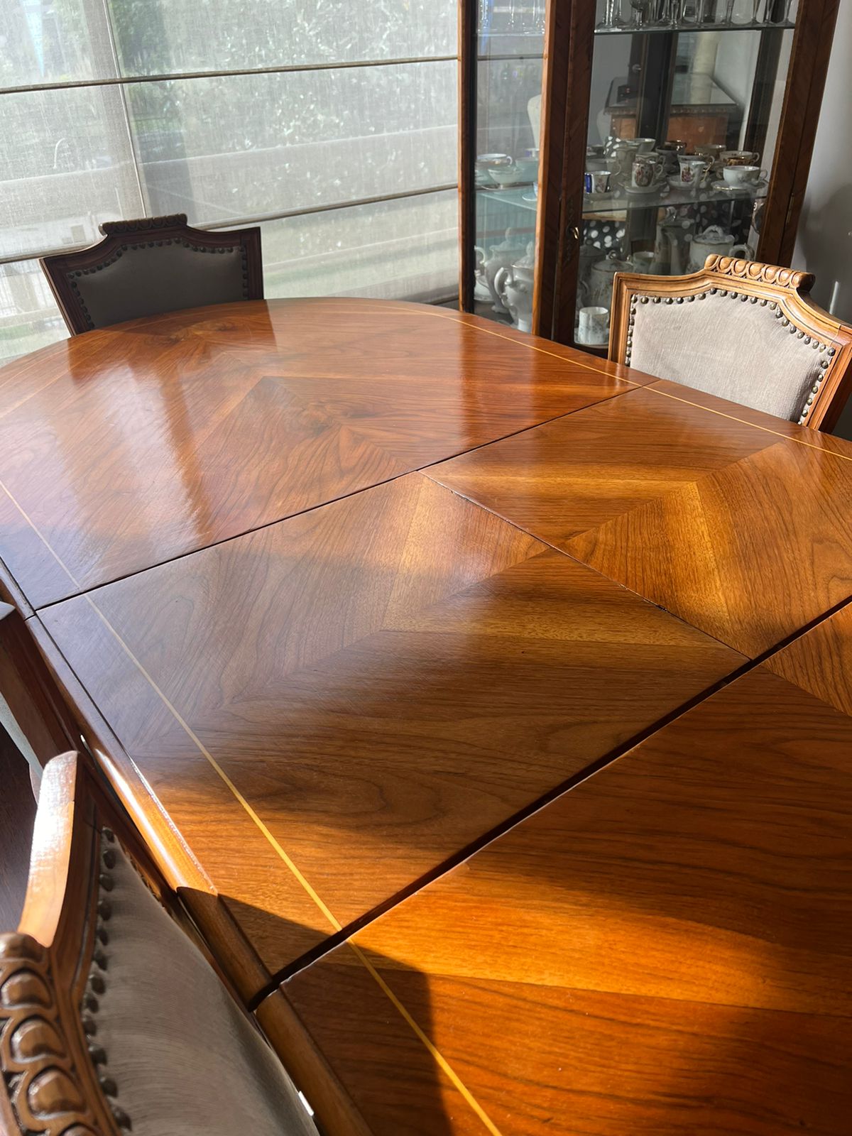 Juego comedor caoba rubia con 6 sillas - Imagen 4